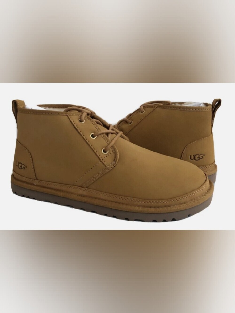 UGG MEN NEUMEL WHEAT WATERPROOF LEATHER SHOES SIZE 12 W/BOX